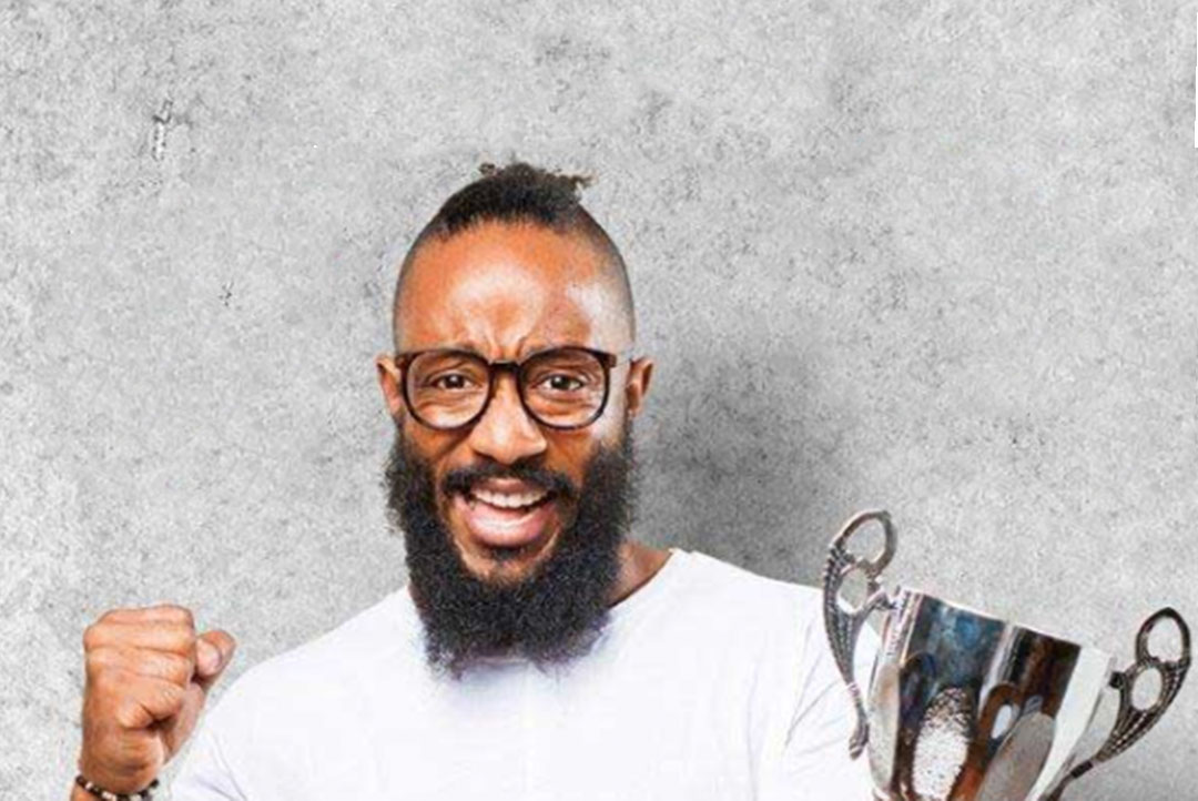 person holding trophy, happy and proud of their achievement