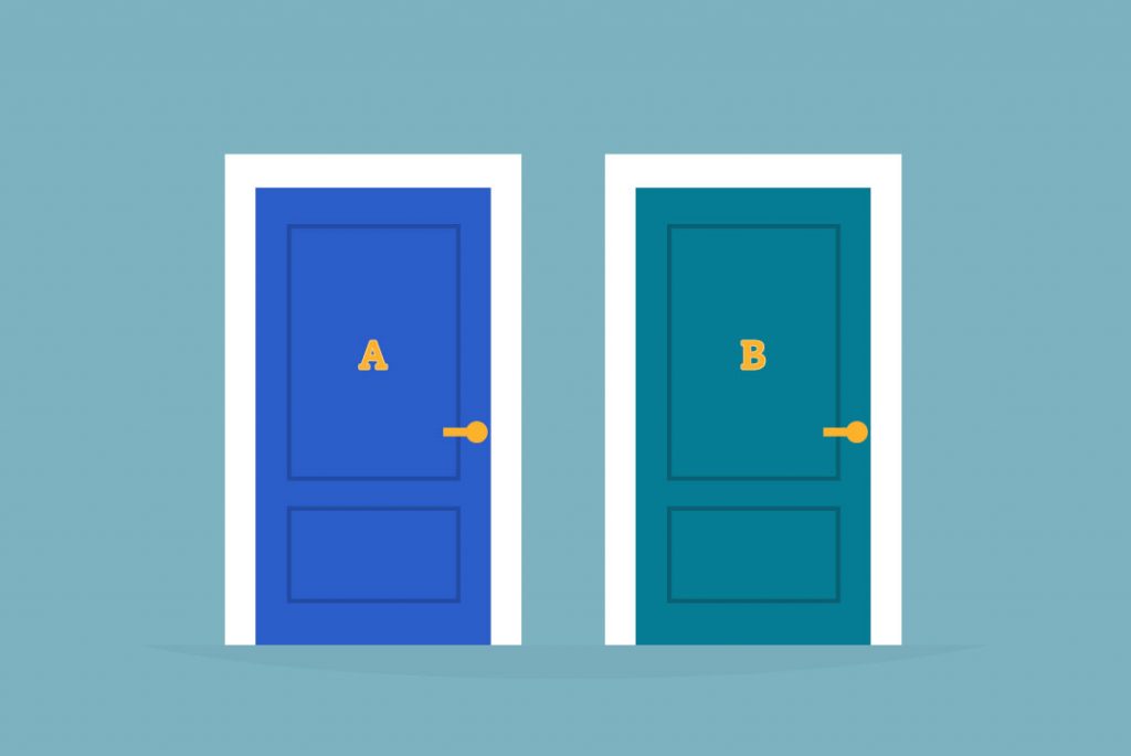 two doors - option A and option B