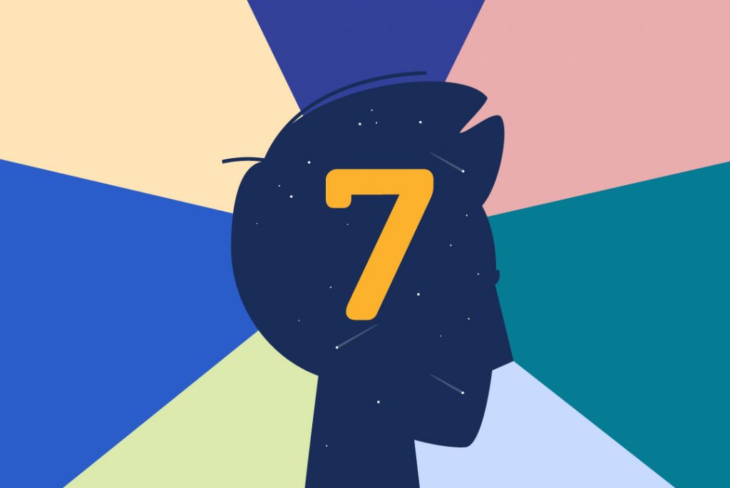 number 7 inside mind of person