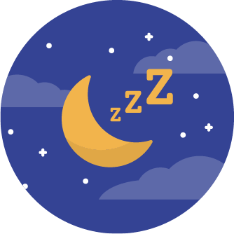 moon in night sky with "ZZZ"